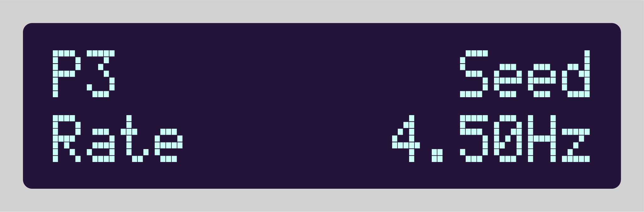 Videomancer LCD showing Parameter name and value