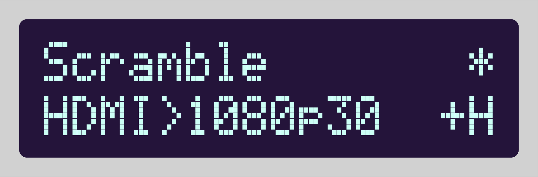 Videomancer system status display showing current program and video input