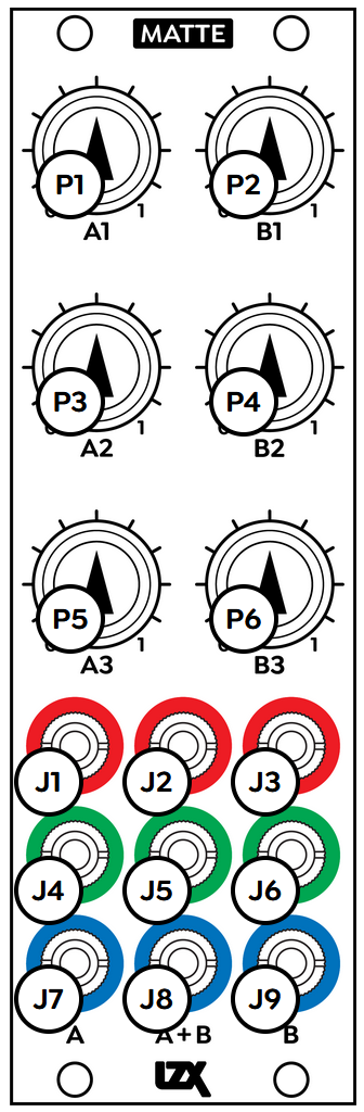 Matte: labeled front panel controls