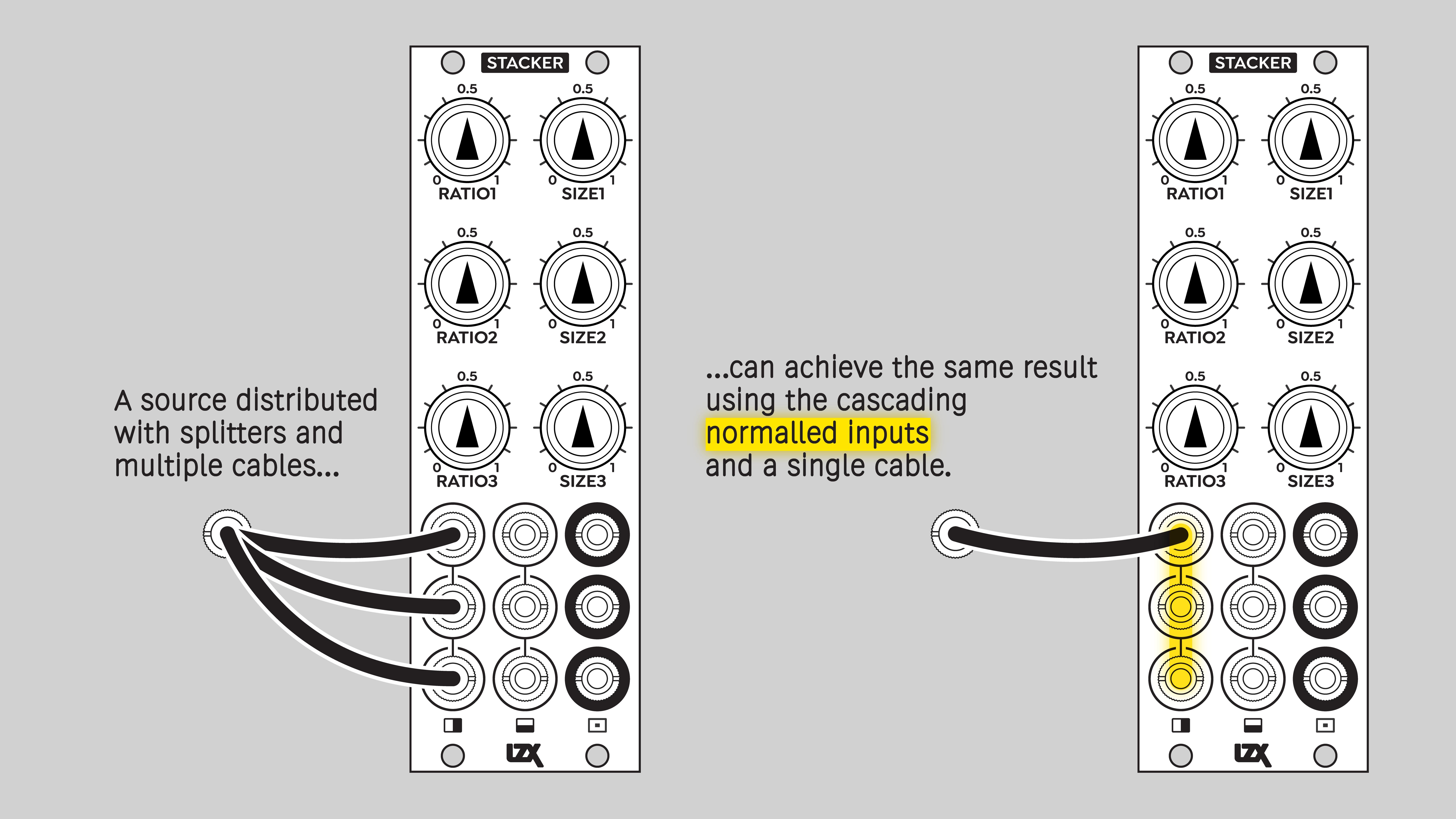 Stacker normalled connections