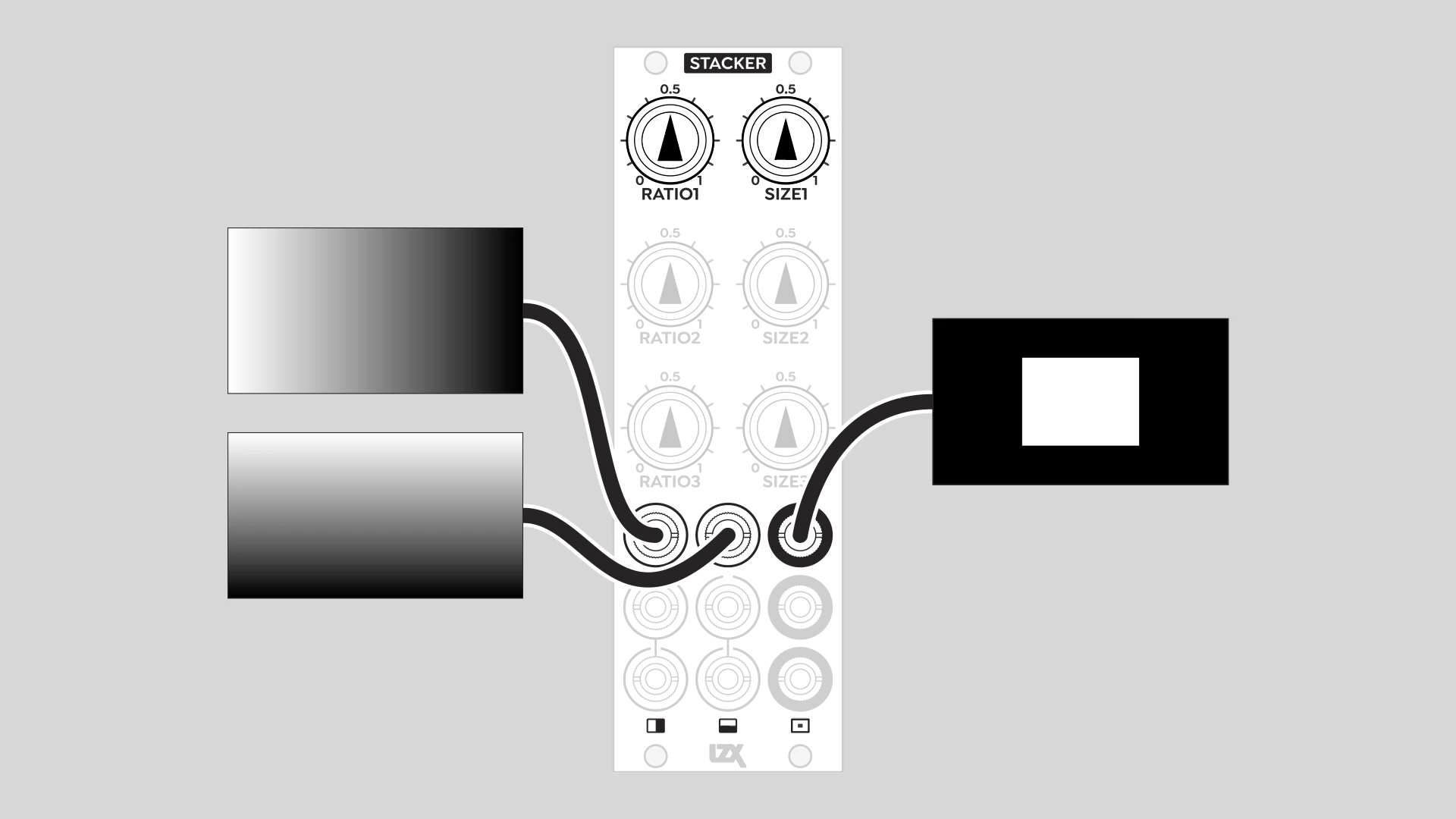 Stacker ratio and size controls