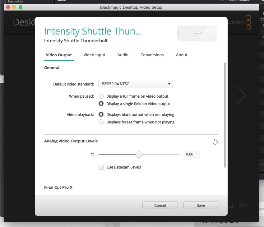 Black Magic Desktop Video Output Settings