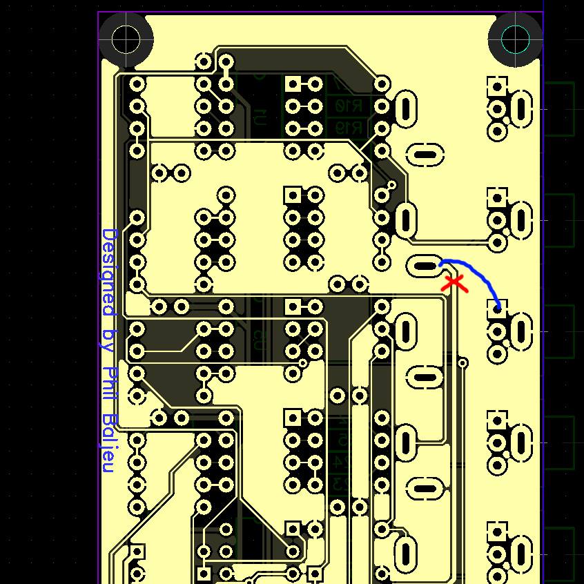 LZX Castle 111 Flip Flops RevC PCB issue, wire fix
