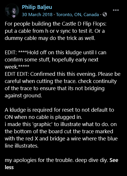LZX Castle 111 Flip Flops RevC PCB issue, wire fix instructions screenshot