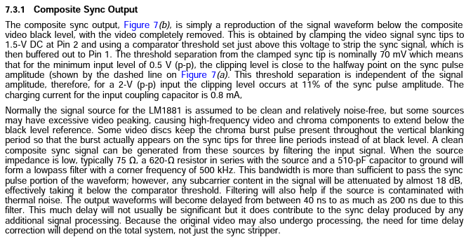 LM1881 composite sync description